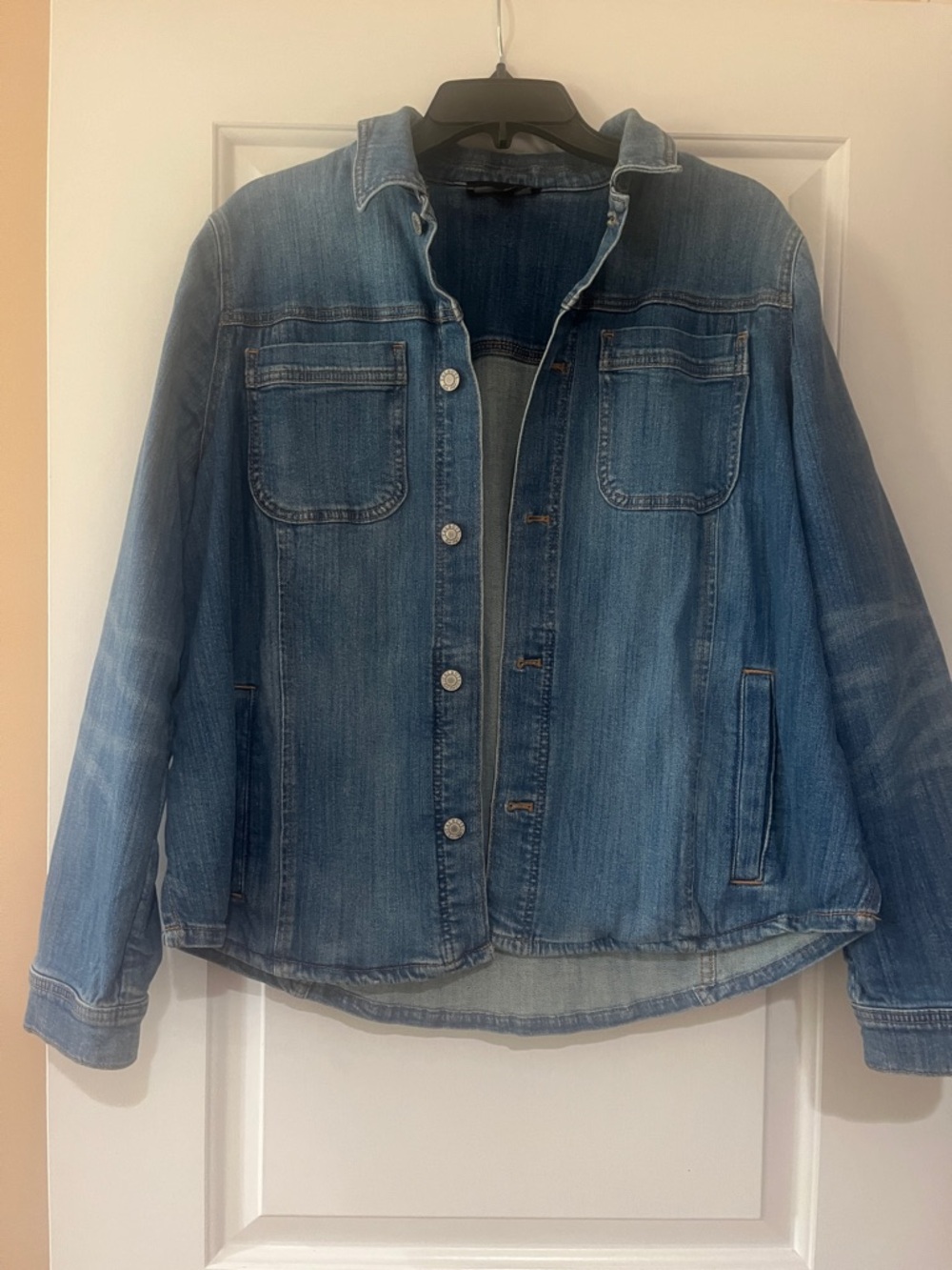 Talbots Light Blue Denim Jacket with Contrast Stitching